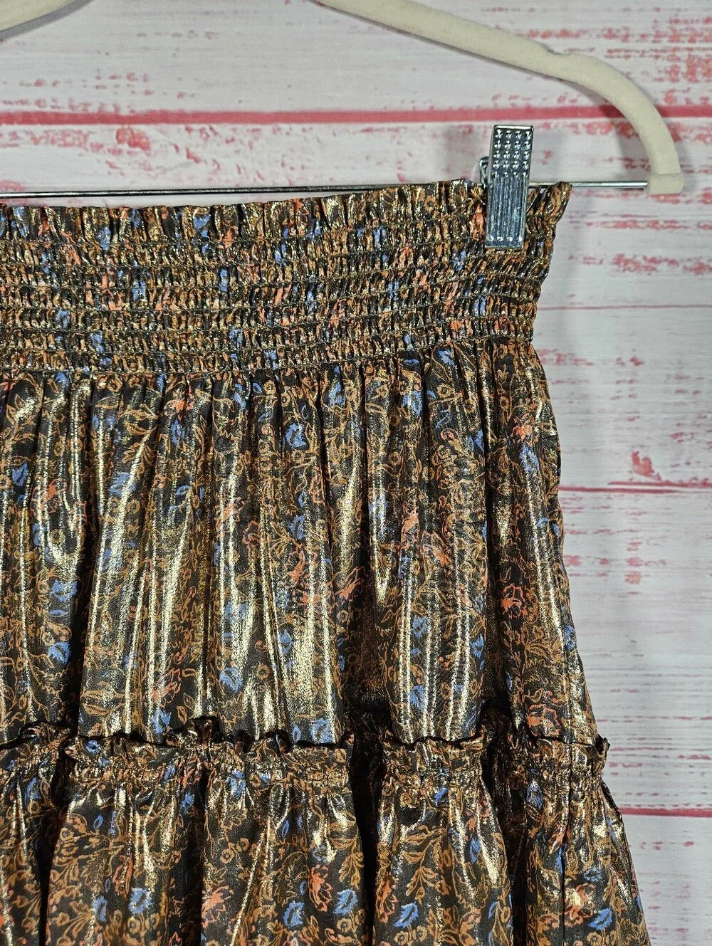 Free People Metallic Bubble Mini Skirt